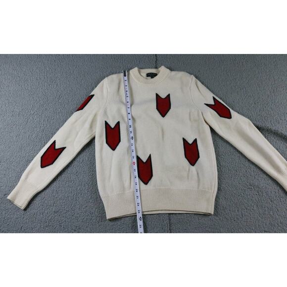 Rag & Bone Sweater Womens Xs Ivory Jackson Arrow Print Wool Crew Neck Pullover - Picture 5 of 6